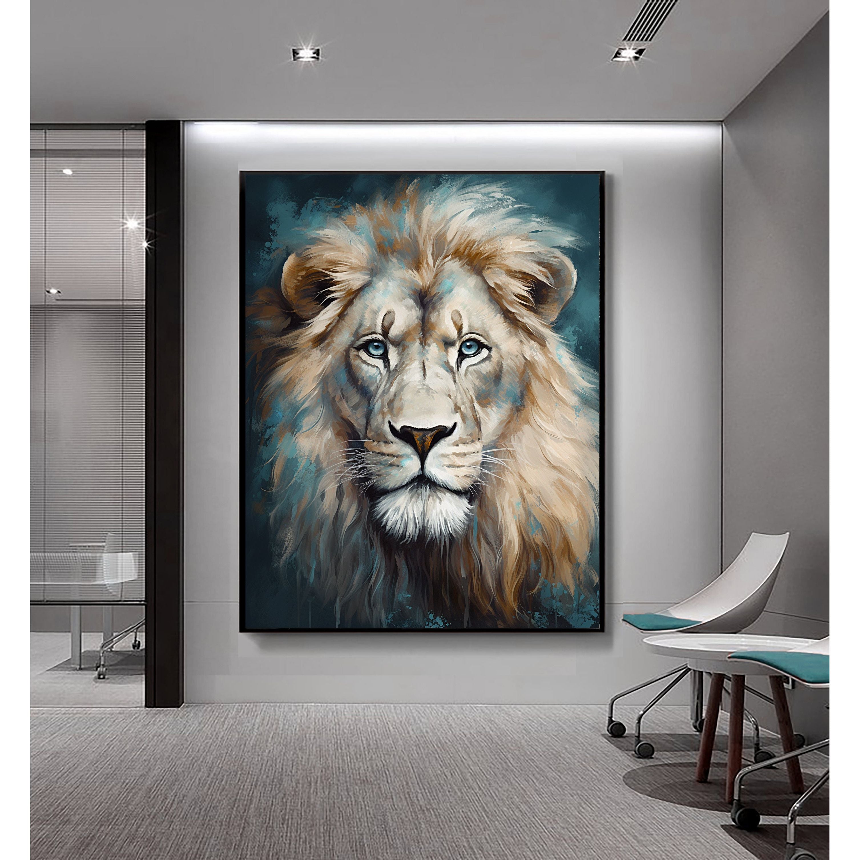 Lion in Blue