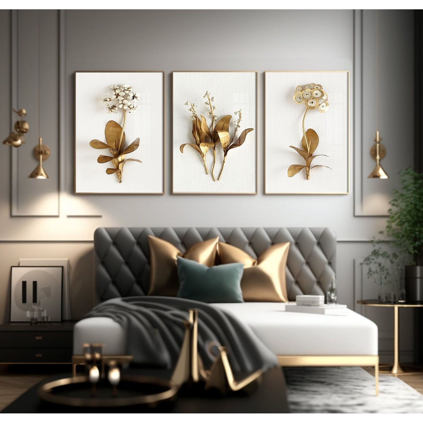 Gold Foil Flowers